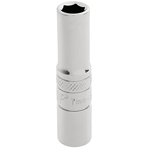Image of Draper 32661 1/4 Inch Square Drive Hi-Torq 6 Point Metric Deep Socket, 7mm, Blue