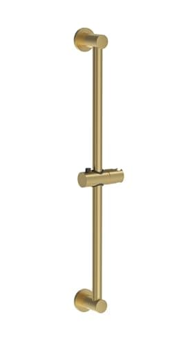 Image of Bristan Round Riser Rail with Fixed Position Brackets, Wall Mounted, Brushed Brass Finish