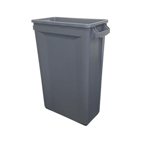 Image of Chabrias Ltd 60 Litre Grey Slim Recycling Bin Space-Saving Vented Waste Container - Narrow Mixed Recycling Waste Receptacle for Home, Office, Kitchen and Commercial Use