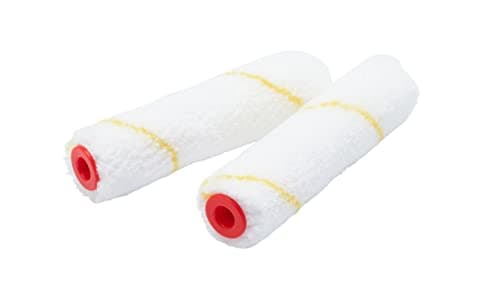 Image of ProDec Advance 2 Pack 4 inch Short Pile Microfibre Mini Paint Rollers for a Smooth Finish with Emulsion, Gloss, Satin, Varnish, Woodstain on Walls, Ceilings, Skirting Boards, Window Sills, Doors, 4"