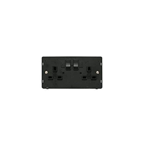 Image of Click Scolmore SIN036BK 13A Socket 2 Gang Matt Black
