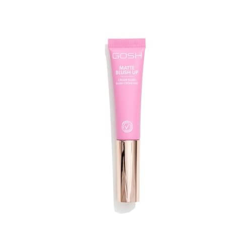Image of GOSH Cream BLUSH-UP Matte I Blush Stick for defined facial features and smooth blending I Liquid blush with built-in sponge for on-the-go I perfume free, allergy-certified and vegan I 001 Hot Pink
