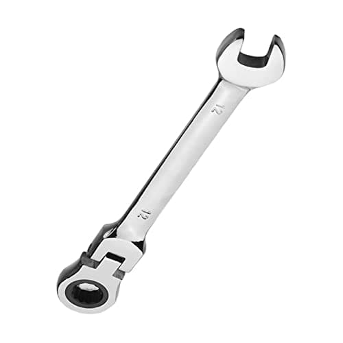 Image of Vokenforu 12mm Flex-Head Ratchet Spanner, Metric Wrench, Chrome Vanadium Steel, Combination Tool for Car Bicycle Repair at Home Workshop