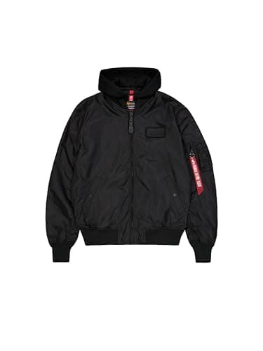 Image of Alpha Industries MA-1 TT Hood Bomber Jacket for Men Black/Black