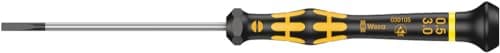 Image of Wera 05030105001 0.5 x 3 x 80 mm "Kraftform 1578A" Micro Screwdriver for Slotted Screws - Silver