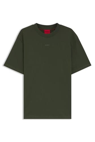 Image of HUGO Mens Dapolino Relaxed-fit T-Shirt in Cotton Jersey with Logo Print