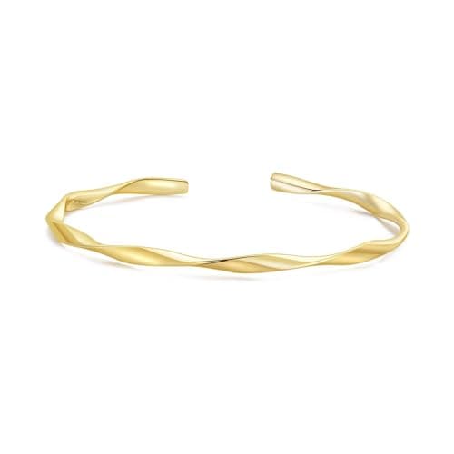 Image of Philip Jones 18k Gold Plated Spiral Cuff Bangle