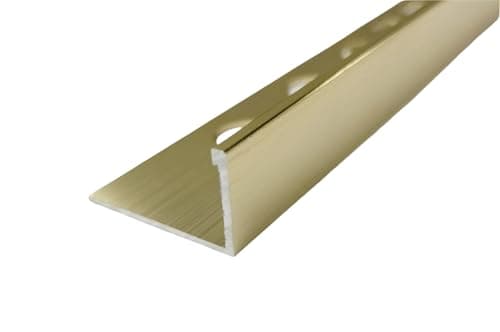 Image of 10mm Aluminium Metal Tile Trim L Shape 250cm Long 4 Colours (5, Brushed Gold)