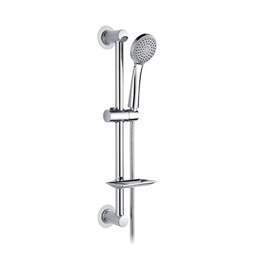 Image of Ibergrif M20903-1 Shower Riser Rail, Nail-Free Shower Slide Bar with Shower Head,170CM Shower Hose,Shower Head Holder and Soap Dish, Adjustable Shower Height Bracket for Bathroom,Silver