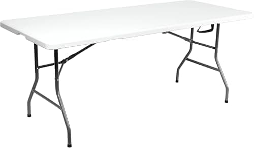Image of BARGAIN FACTORY 6ft Folding Trestle Table – Heavy-Duty, Portable, Space-Saving Design for Catering, camping, Events, Markets, Outdoor & Indoor Use