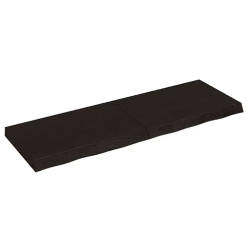 Image of vidaXL Solid Oak Wood Wall Shelf - Dark Grey Finish, ic Style, Ample Storage, Versatile Implementation, Handmade with Live Edge