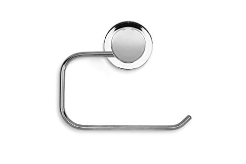 Image of Croydex Stick 'n' Lock Toilet Roll Holder - Easy Bathroom Storage Solution, Self Adhesive, Chrome Plated Brackets, No Drilling Needed, Adhesive Pad for Flat Surface