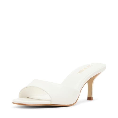 Image of Steve Madden Women's Kendrix Heeled Sandal, White Leather, 9 UK