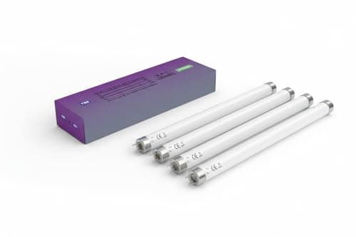 Image of TBE LIGHTING 10w UV Fly Killer T8 Tubes - 4 Pack - 10W BL 368nm Ultra Violet Bulbs for Insect Bug zapping - G5 2 pin Base Fitting - 330mm / 13 inch Length (excluding pins)