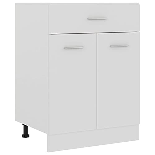 Image of vidaXL Kitchen Cabinet Home Kitchen Equipment Indoor Furniture Appliance Tool Storage Shelf Organiser Modern Cupboard White Engineered Wood