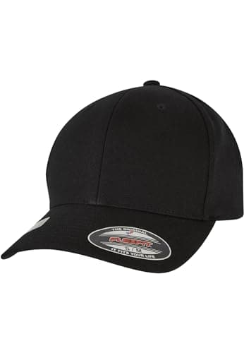 Image of Flexfit Unisex Wooly Combed Waterrepellent Baseball Cap, Black,
