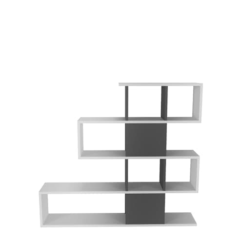 Image of Camellia Contemporary Bookcase – Decorative Shelving Unit - White Colour Options (White/Teak)