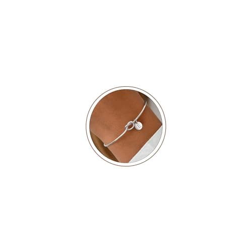 Image of Turandoss Silver Initial Bracelets for Women Girls - Dainty Knot Initial Bracelet Letter E Silver Jewelry for Women Girls