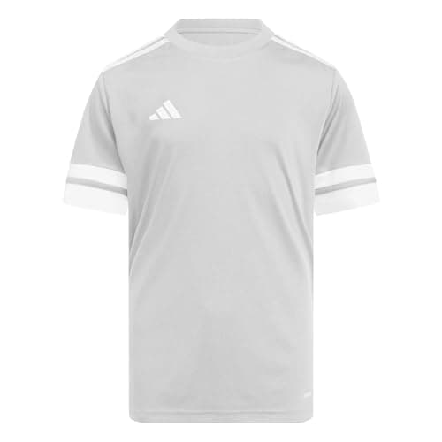 Image of adidas Unisex Kids Squadra25 Jersey Short Sleeve Kids Shirt, Team Light Grey/White, 11-12 Years