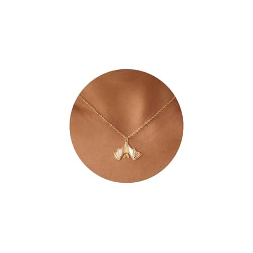 Image of Muorruo Delicate Gold Necklace -14K Gold Plated -Shell Starfish Seahorse Bear Bat Dragon Animal Necklace for Women, Halloween Christmas Jewellery Gift for Women