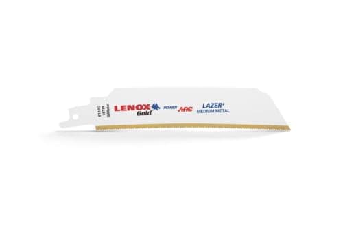 Image of Lenox Tools 210956118GR 152 mm 18 TPI Gold Power Arc Reciprocating Saw Blade for Medium Metal Cutting (Pack of 5)