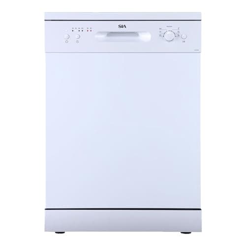 Image of SIA SFSD60W Freestanding Dishwasher, 12 Place Settings, 6 Program Settings, 30 Minute Quick Wash, White