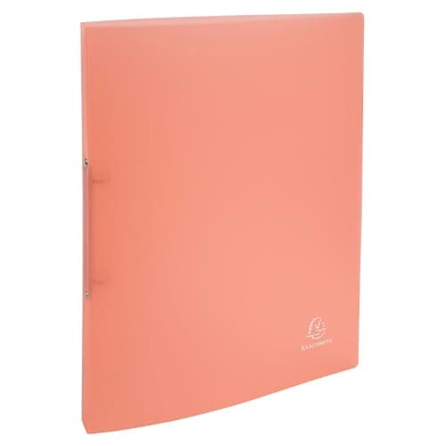 Image of Exacompta – Reference. 54176E 1 Flexible PP (Polypropylene) Chromaline Binder, 2 Round Rings with a 15 mm Diameter, 20 mm Spine, External Dimensions: 32 x 25 cm, DIN A4 Filing Format, Colour: Coral