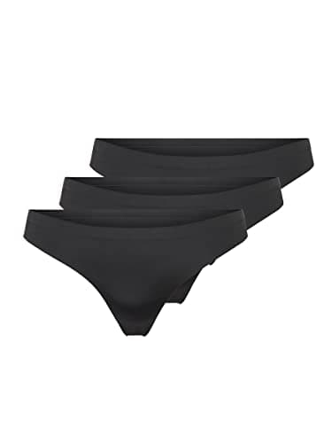 Image of ONLY Women's Thongs, Black/Pack:Black+Black+Black, XS