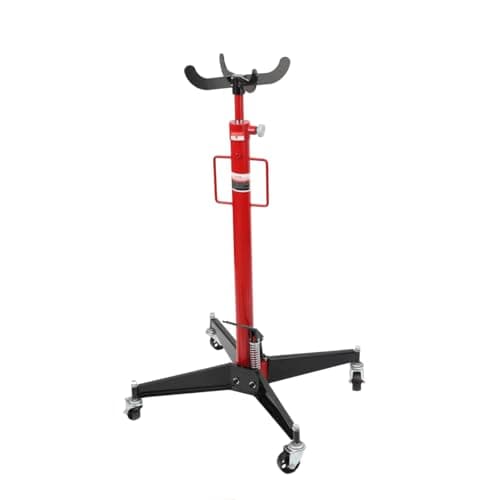 Image of ECUTEE Transmission Jack Car Jack Hydraulic Gearbox Jack Vertical Lift Jack With 4 swivel castors, Professional Car Gearbox Workshop Lift, Max load 500Kg, Working Height 113-186 cm
