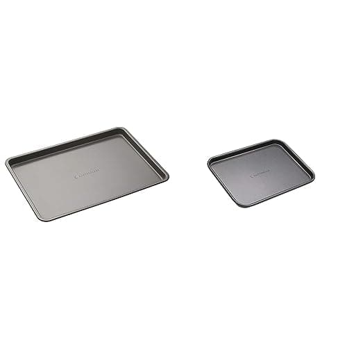 Image of MasterClass Non-Stick Baking Tray, Carbon, Grey, 35 x 25 cm & Non-Stick Baking Tray, Carbon, Grey, 24 x 18 cm