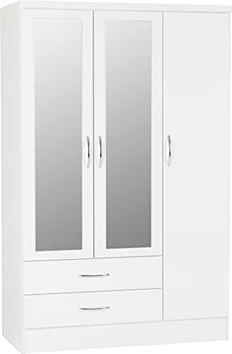 Image of Seconique Nevada 3 Door 2 Drawer Wardrobe in White Gloss