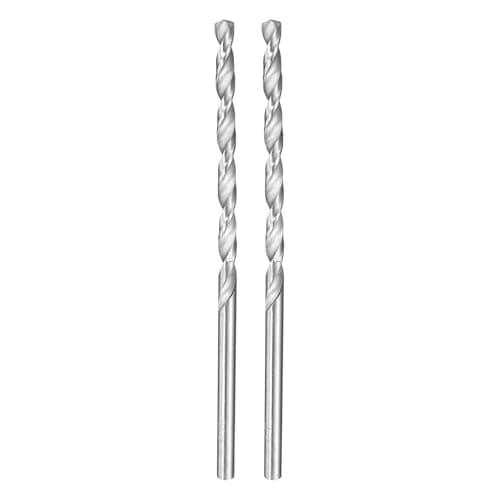 Image of sourcing map 2pcs Twist Drill Bit 5mm Dia 130mm (5.12") Extra Long High-Speed Steel Spiral Jobber Drill Bits Fully Ground Drilling Tools for Wood Plastic Aluminum Thin Metal Sheet
