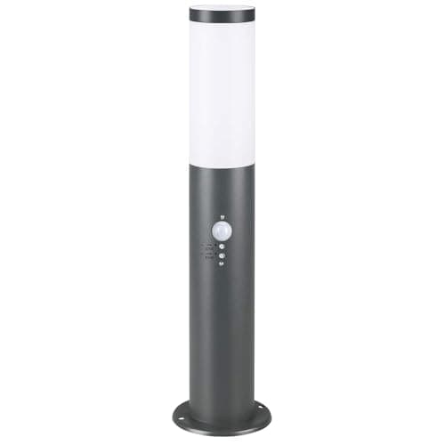 Image of MONZANA® Dahlia Outdoor Garden Bollard Light with Motion Sensor 50cm - Stainless Steel PIR Pathway Light, E27, IP44 Weatherproof Security Lamp - Anthracite