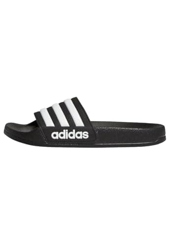 Image of adidas Unisex Kids ADILETTE SHOWER SLIDES, Core Black/Cloud White/Core Black, 4 UK