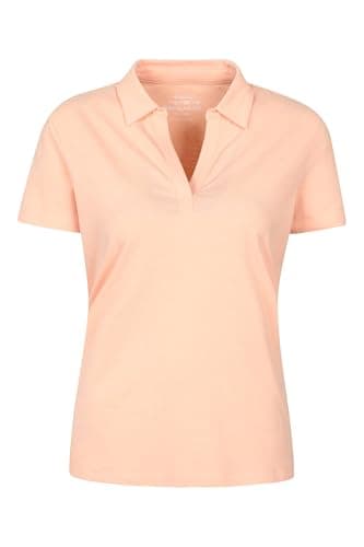 Image of Mountain Warehouse Womens UV Polo - UV Protection Ladies T-Shirt, V Neck Top, Lightweight Tee Shirt - for Spring Summer Running, Hiking & Outdoors Coral Women's Size 14