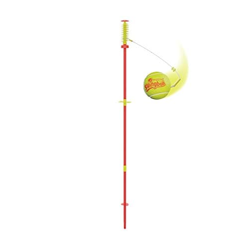 Image of Swingball Classic Original | Red and Yellow | Outdoor Activities | Traditional Pole in the Ground Set | Real Tennis Ball and 2 Championship Bats | Suitable for Everyone 5 years+