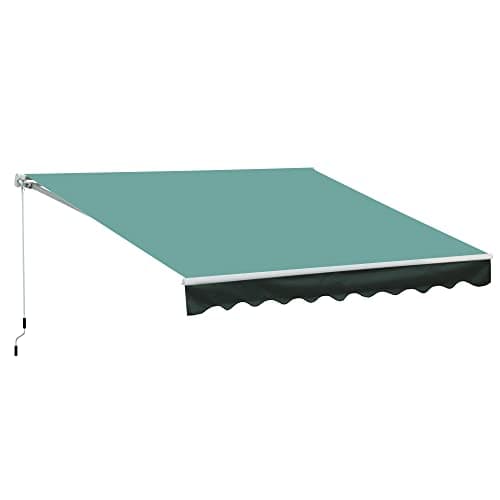 Image of Outsunny 3m x 2.5m Garden Patio Manual Awning Canopy Sun Shade Shelter with Winding Handle Retractable Green