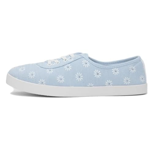 Image of Lilley Womens Blue Daisy Print Slip On Canvas Shoe - Size 6 UK - Blue