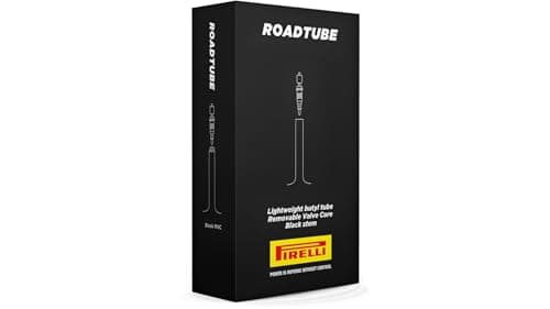 Image of Pirelli Road Bike Butyl Inner Tube, 700x23-30, 48mm Presta Valve with Removeable Valve Core, Black
