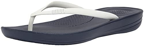 Image of FitFlop Iqushion Ergonomic Flip-Flop Urban White/Midnight Navy 5 M (B)