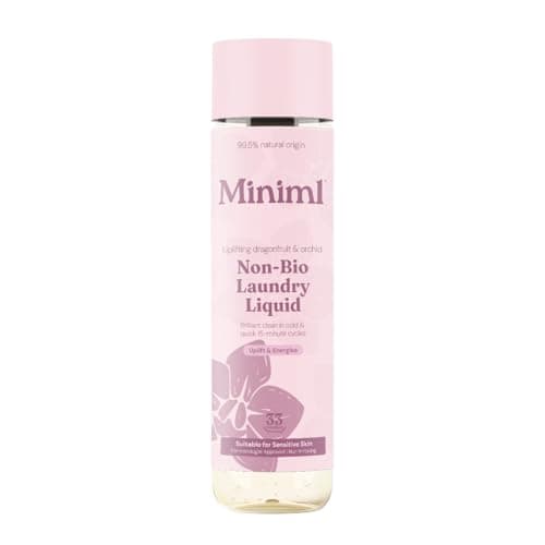Image of Miniml Laundry Liquid Washing Detergent 1L - Natural Non Bio Pink Dragonfruit & Orchid Scented Clothes Washing- Machine or Delicate Hand Cleaning - 100% Vegan & Cruelty Free (33 Washes)