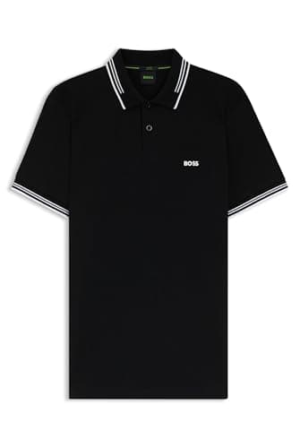 Image of BOSS Mens Polo Shirt Polo Shirt Short Sleeve Top Black XXL