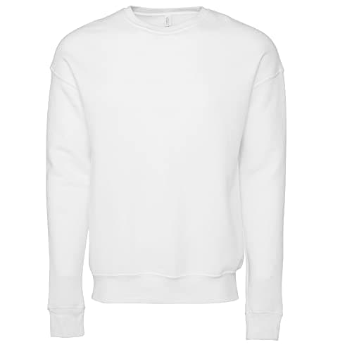 Image of Bella + Canvas Unisex Adult Fleece Drop Shoulder Sweatshirt (XS) (White)