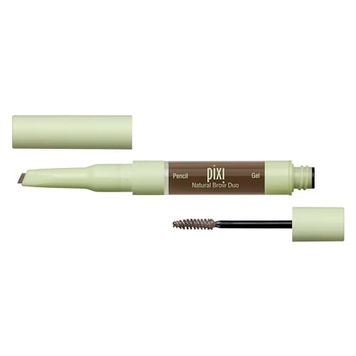 Image of Pixi Natural Brow Duo in Natural Brown, Dual-Ended Waterproof Brow Pencil and Tinted Setting Gel for Precise Shaping and All-Day Hold, Paraben-Free, 0.2 oz