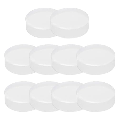 Image of PATIKIL Solid Round Silicone Rubber Sheet, 10 Pcs 10mm OD x 3mm Thick Round Silicone Sealing Gasket Pads Bumper Pads for Home Craft Industrial Anti Vibration Slip Gasket, Translucent