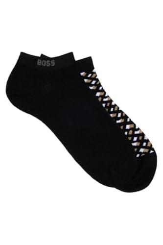 Image of BOSS Men's 2P AS Monogram CC Ankle Socks, Black1,