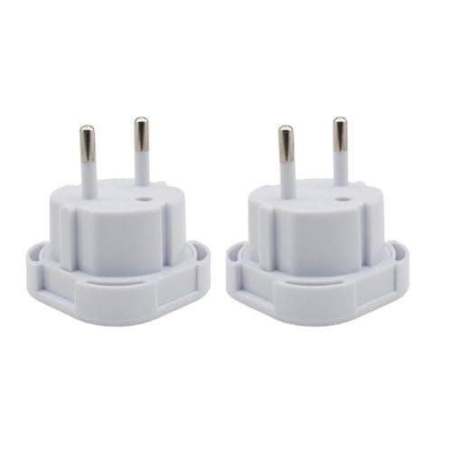 Image of Double Dragon EU Travel Plug Adapter | UK 3 PIN to European 2 PIN Plug Converter Type C, E, F for Spain, France, Italy, Portugal, Germany, Greece, Sweden, Norway, Poland, Denmark, Finland (Pack of 2)