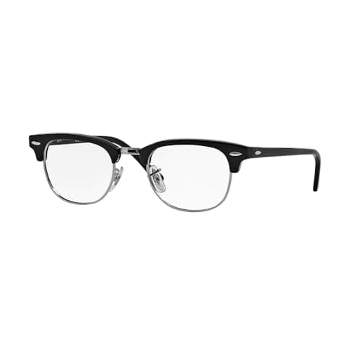 Image of Ray-Ban Clubmaster Square Eyeglasses,Dark Havana,49mm, Shiny Black, 49 mm