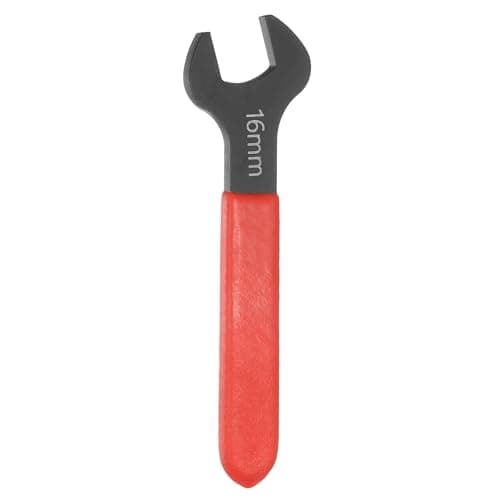 Image of sourcing map Single Open End Wrench 16mm Metric 15 Degree Offset Angle U-Shaped Open Ended Spanner Small Flat Head Blackening Wrench with Red Shank for Automotive Repair Furniture Assembly