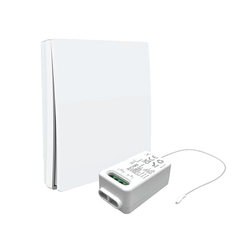 Image of Evoges Firefly RF Kinetic Switch & Receiver Kit (Non Dimmable 5A Relay Receiver + 1 Gang Wireless Battery Free Light Switch, White)